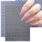 8 Sheets Retro English Letters Nail Stickers (Black White Gold Silver)